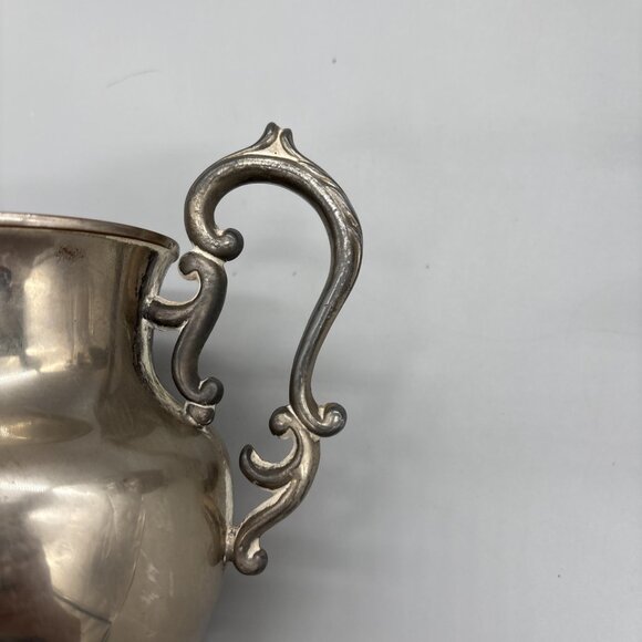 Vintage Birmingham Silver Co. Silver on Copper 2 Set‎ Creamer & Sugar Bowl Lid - Picture 11 of 16